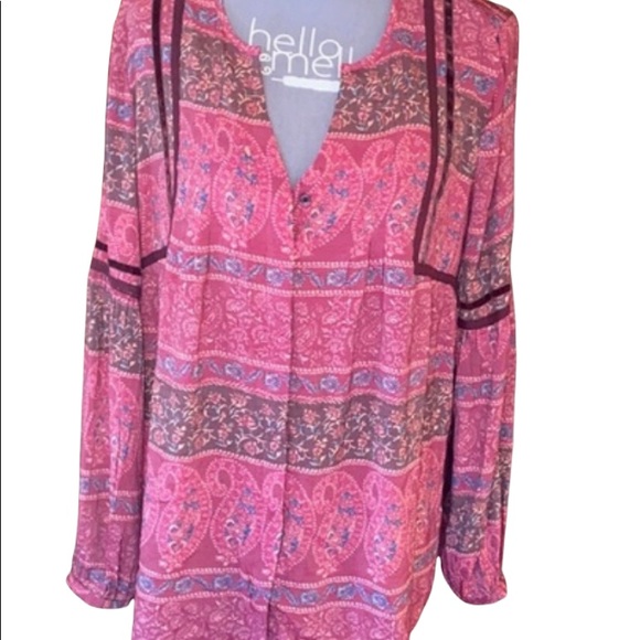 🌸St. John’s bay boho pink paisley tunic🌸 - Picture 1 of 8